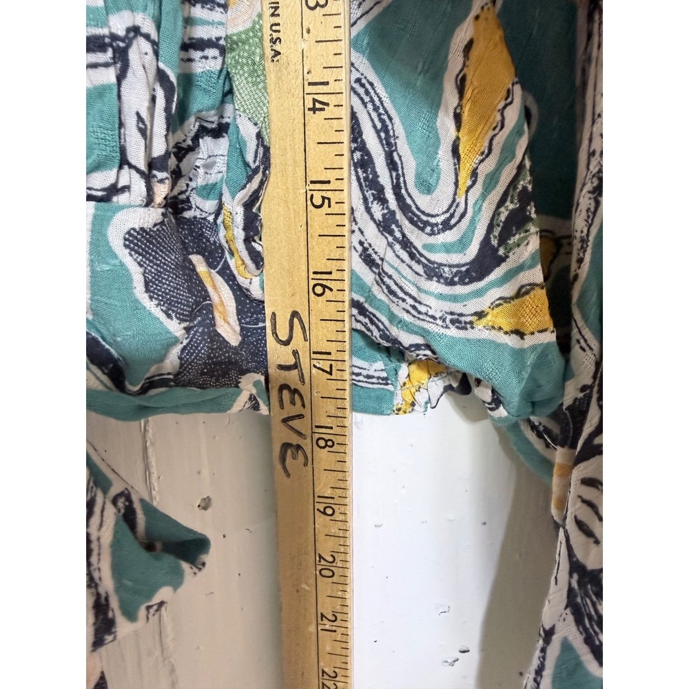Christian Siriano Blouse Womens Small Green Floral Tie Front Boho Festival NWT - Picture 4 of 10